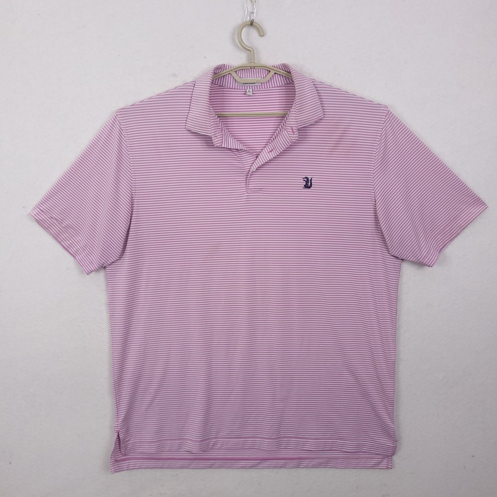 Peter Millar Polo Shirt Mens XL Purple Striped Summer Comfort MS20EK03S Golf